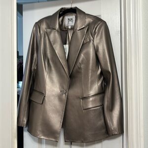 Milly faux leather metallic blazer with tags attached